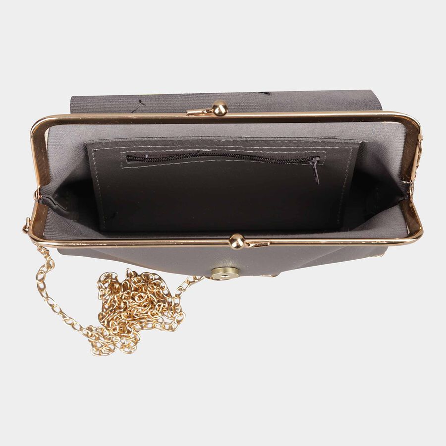 Women's Grey Polyurethane Sling Bag, , large image number null