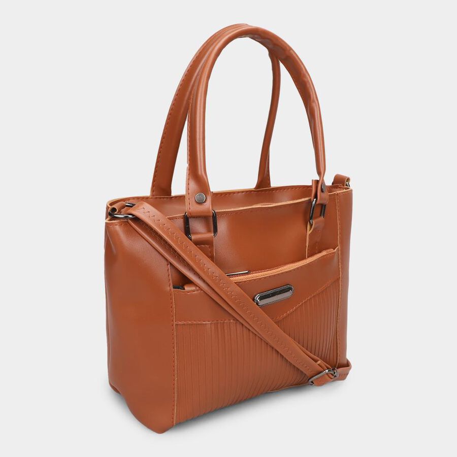 Women Tan Polyurethane Handbag, , large image number null