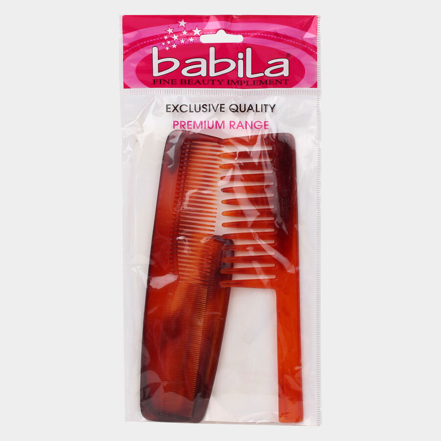 Plastic Hair Comb, Set of 3 - Colour/Design May Vary, , large image number null