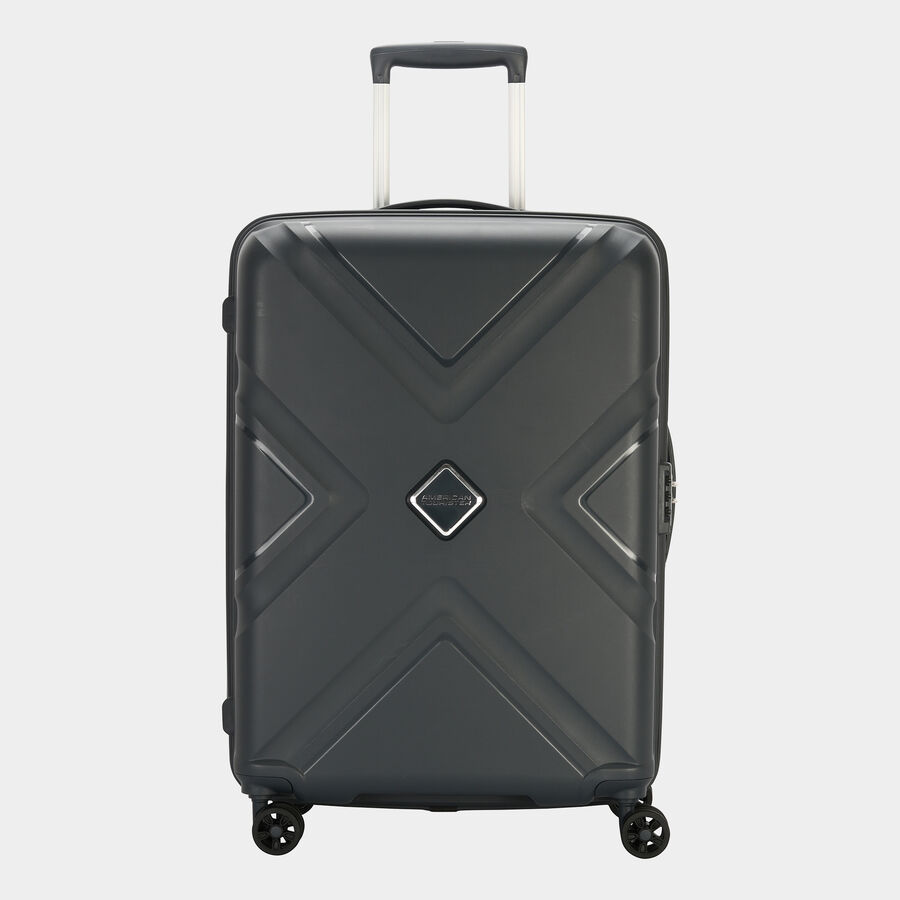 8-Wheel Grey Polypropylene Hard Case Trolley, Medium, , large image number null