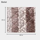 Brown Floral Printed Double Blanket, , small