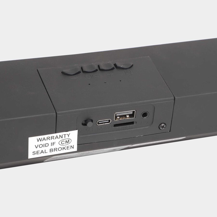 Plastic Speaker, Black, 400 mm X 90 mm X 123 mm, 2000 mAH, 10 W RMS, , large image number null