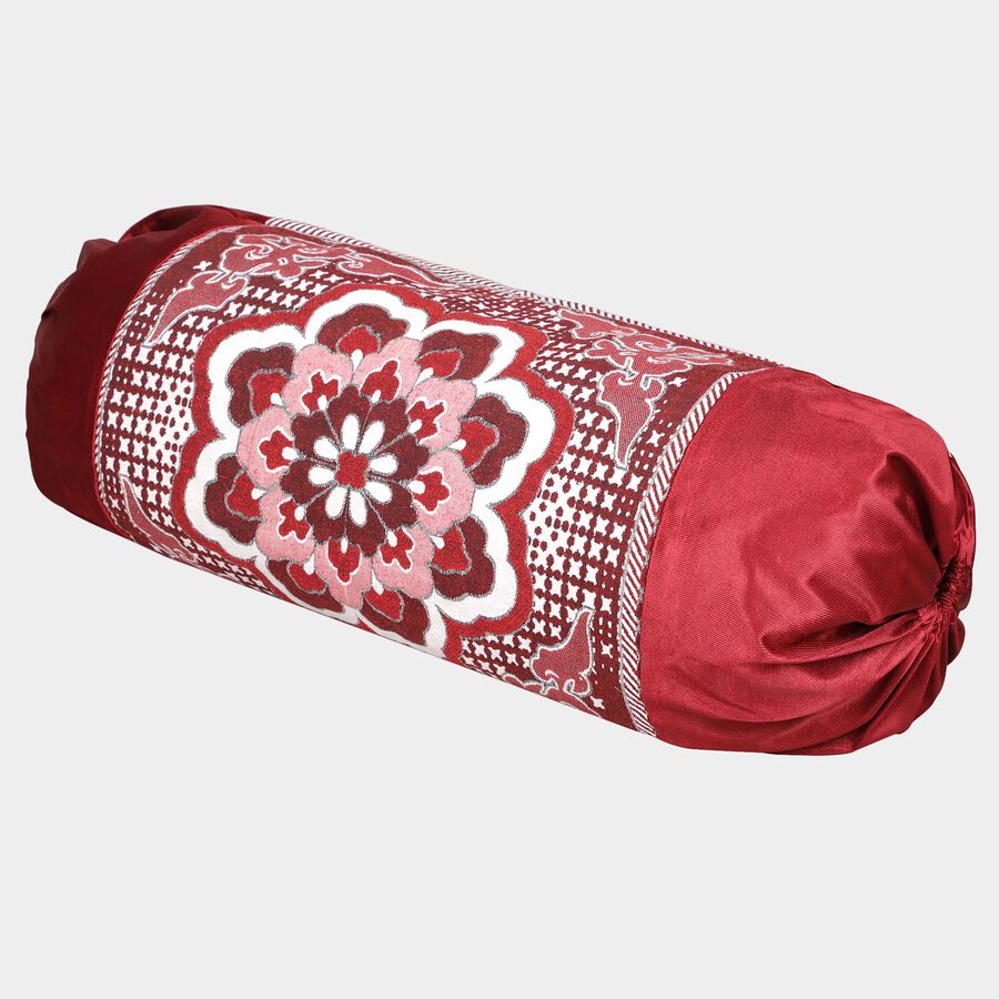 Maroon Polyester Bolster Cover, , large image number null