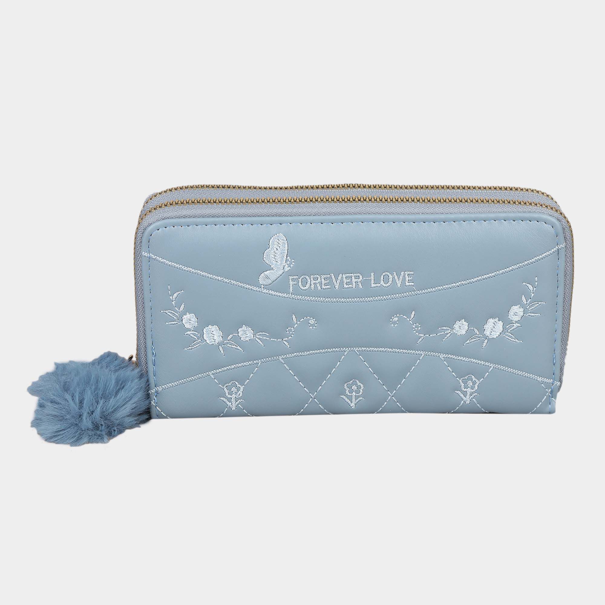 Lucky Charm                         Women's Blue Polyurethane Clutch Bag