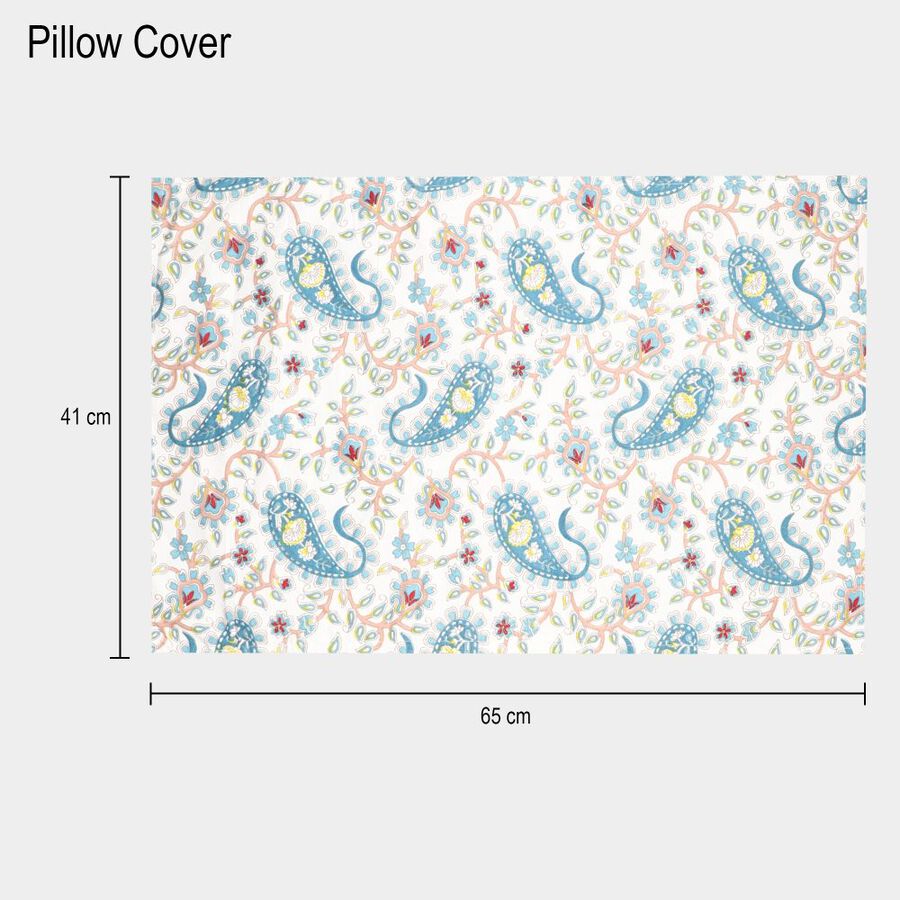 110 GSM Blue Microfiber Double Bedsheet With Pillow Cover, , large image number null