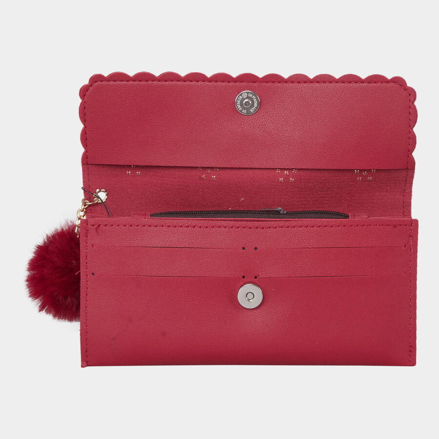 Women's Red Polyurethane Hand Pouch, , large image number null