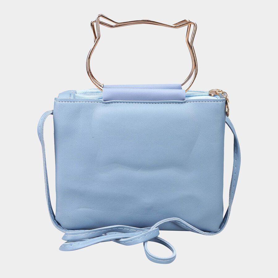 Women's Blue Polyurethane Hand Pouch, , large image number null