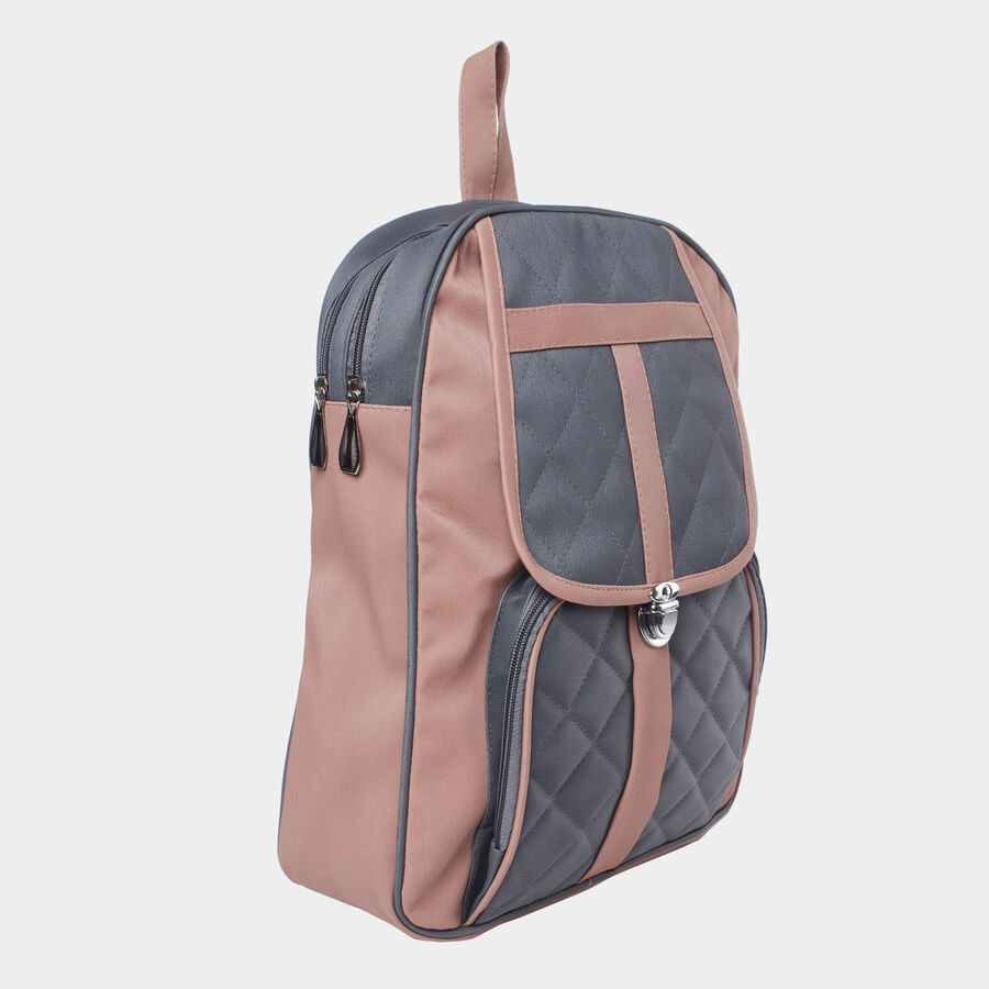 Women's Quilted Polyurethane Backpack, , large image number null