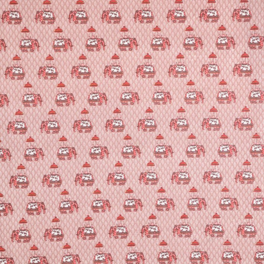 Pink Cotton Elephant Printed Single Bedsheet, , large