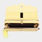 Women's Yellow Polyurethane Clutch Bag, , small