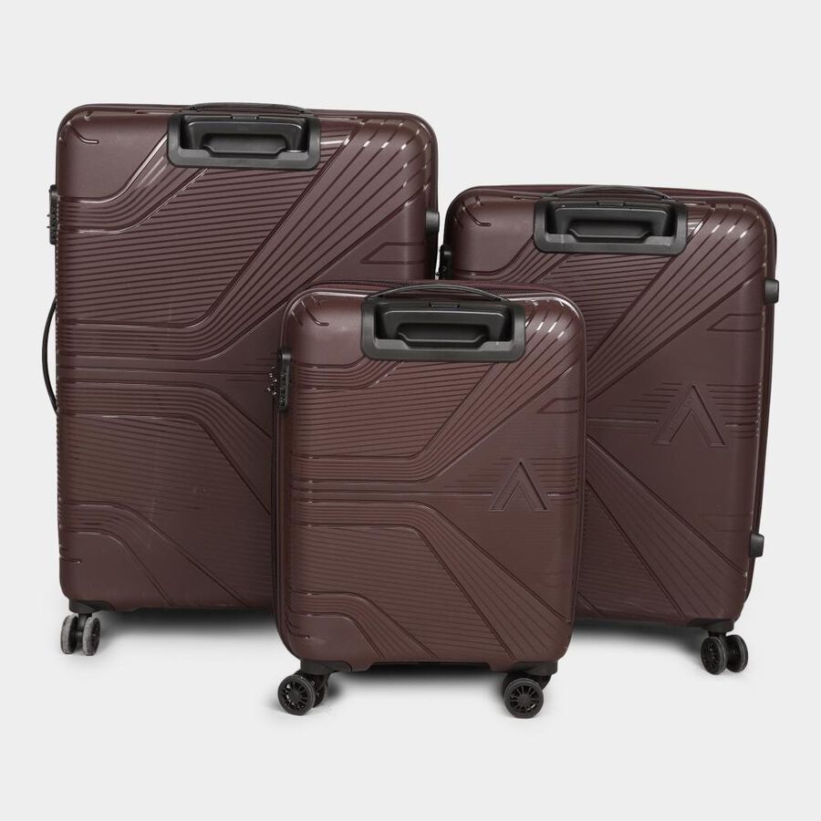 4-Wheel Brown Polypropylene Hard Case Trolley, Small + Medium + Large, , large image number null