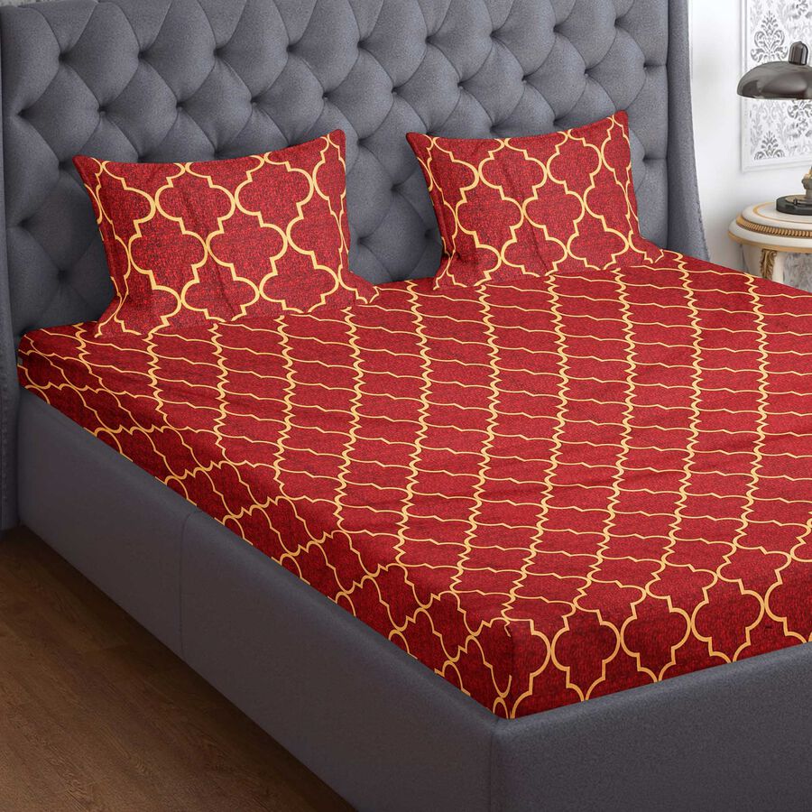 110 GSM Microfiber Double Bedsheet With 2 Pillow Covers, , large image number null
