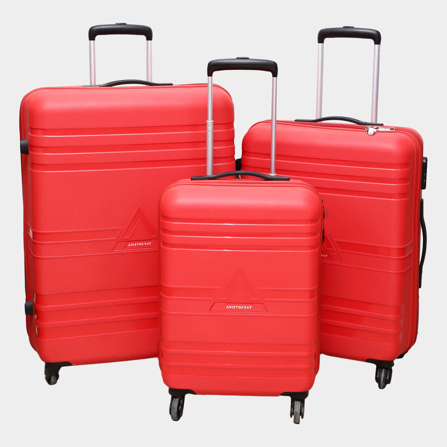 4-Wheel Red Polycarbonate Hard Case Trolley, Small + Medium + Large, , large image number null