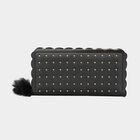 Women's Black Polyurethane Hand Pouch, , small image number null