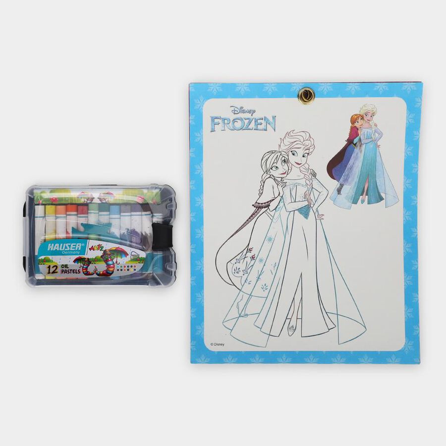 Kid's Frozen Princess Coloring Frame with Oil Pastel Colors , , large