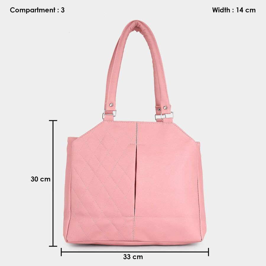 Women's Pink Polyurethane Hand Bag, , large image number null