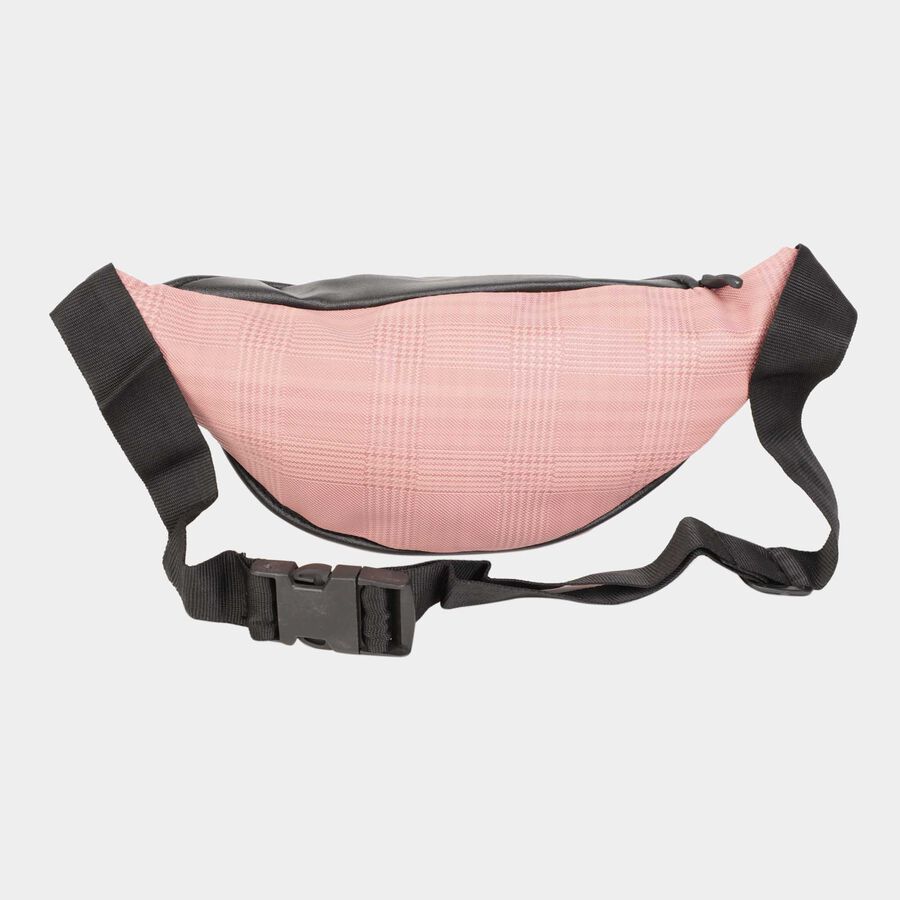 Men's Peach Polyurethane/Leather Waist Bag, , large image number null