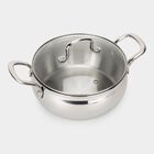  3Ply Cook & Serve with Glass lid, 3L capacity, 20cm diameter, SS304 Inner Food-grade stainless steel layer, Gas + Induction compatible, , small