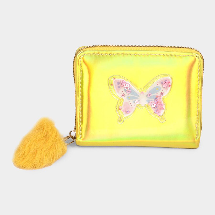 Kid's Yellow Polyurethane Compact Wallet, , large image number null
