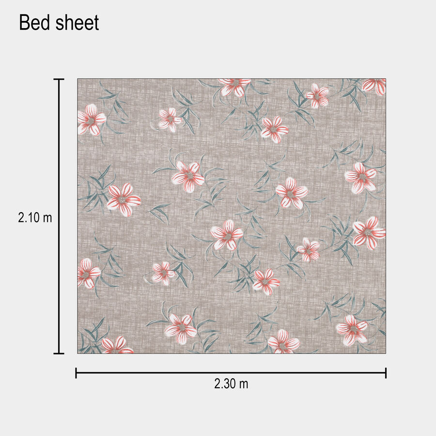 120 GSM Grey Polycotton Double Bedsheet, , large image number null