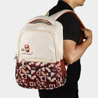Beige Printed Backpack, , small image number null