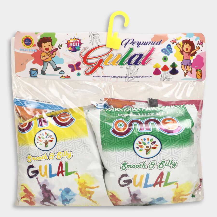Organic Gulal, Pack of 4 Colors - Green, Yellow, Blue, Red, , large