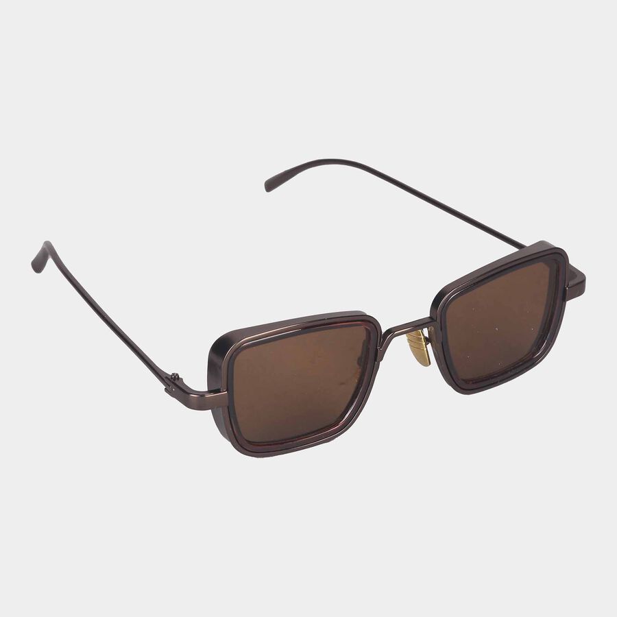 Men's Metal Gradient Rectangle Sunglasses, , large image number null