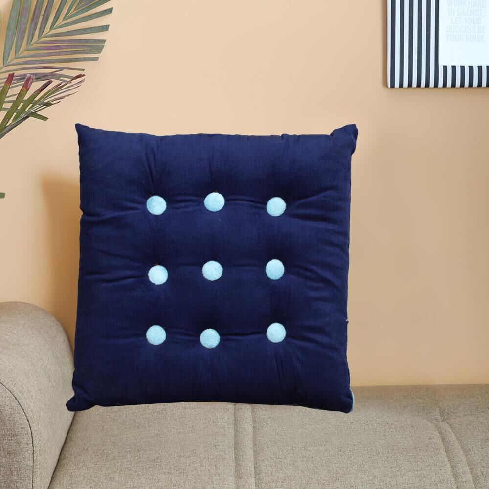 Home Beautiful                         Blue Polyester Cushion