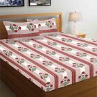 110 GSM Red Microfiber Double Bedsheet With Pillow Cover, , small image number null