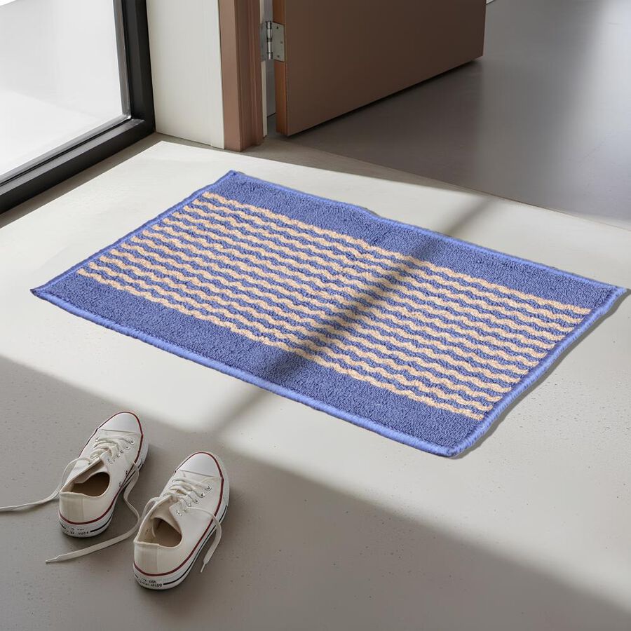 Anti-SKId Blue Polyester Door Mat, , large image number null