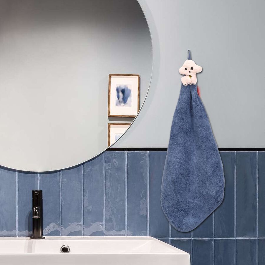 330 GSM Blue Microfiber Wash Basin Towel, , large