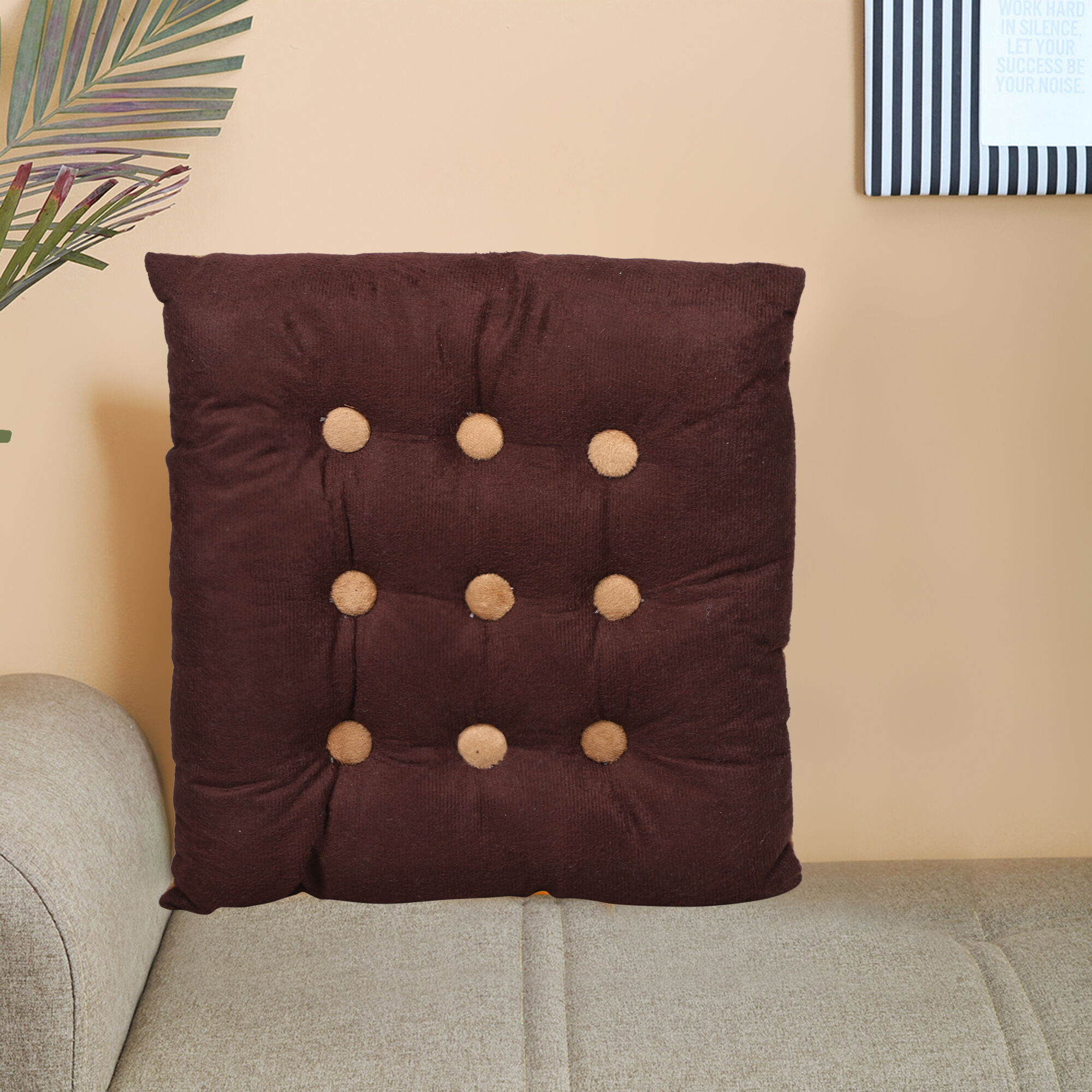 Home Beautiful                         Brown Polyester Cushion