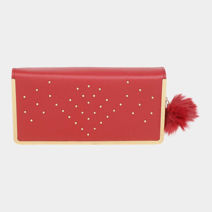 Women's Polyurethane Zipper Hand Pouch, , large image number null