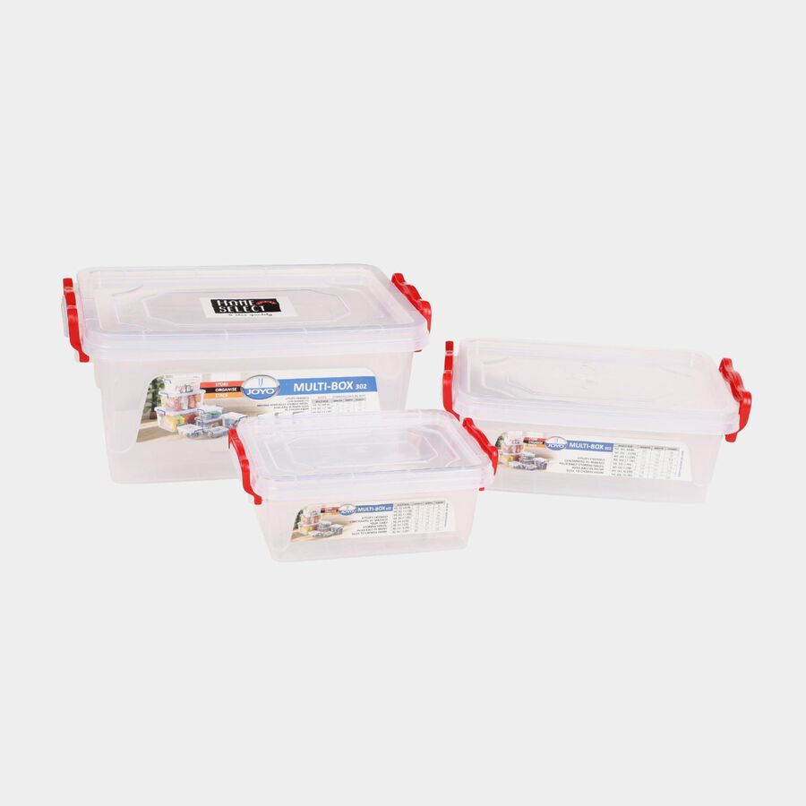 Transparent Plastic Container Set of  3, , large image number null