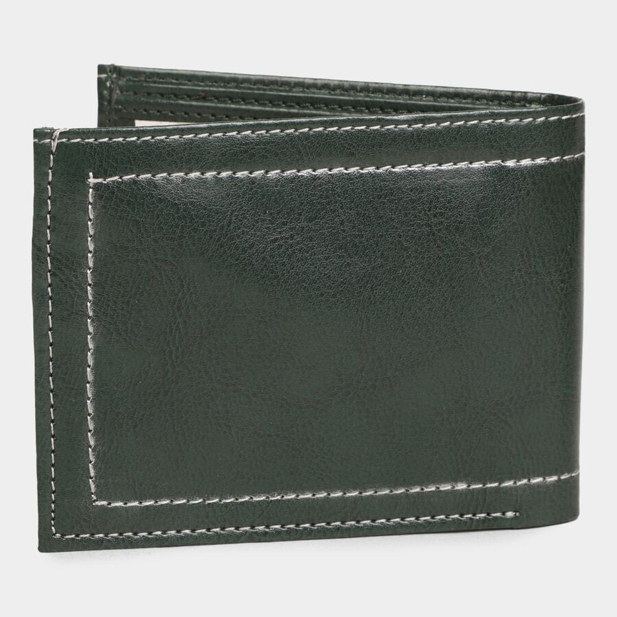 Men's Green Polyurethane Wallet, , large