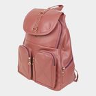 Women's Peach Polyurethane Backpack, , small