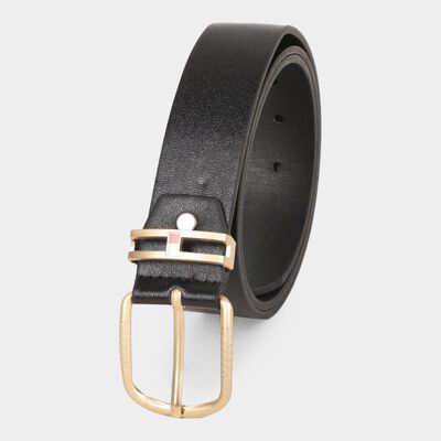 Men's Black Polyurethane Casual Belt