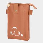 Women's Tan Polyurethane Sling Bag, , small image number null