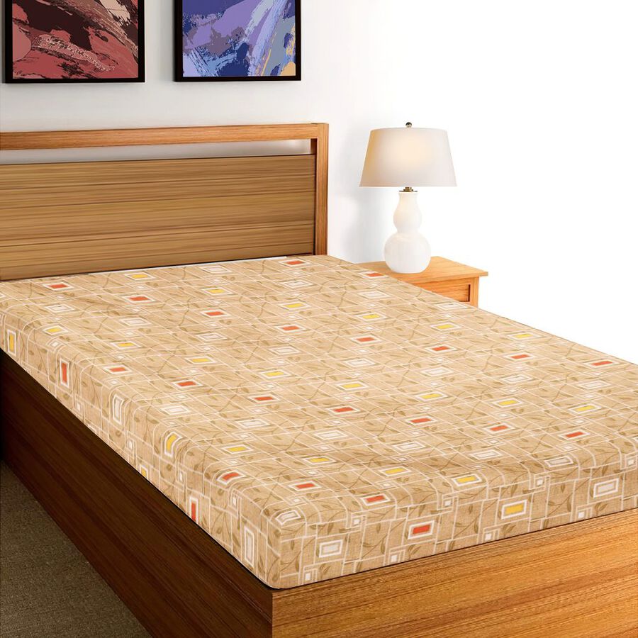 Brown Microfiber Single Bedsheet, , large