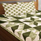 125 GSM Green Microfiber Double Bedsheet With Pillow Cover, , small image number null