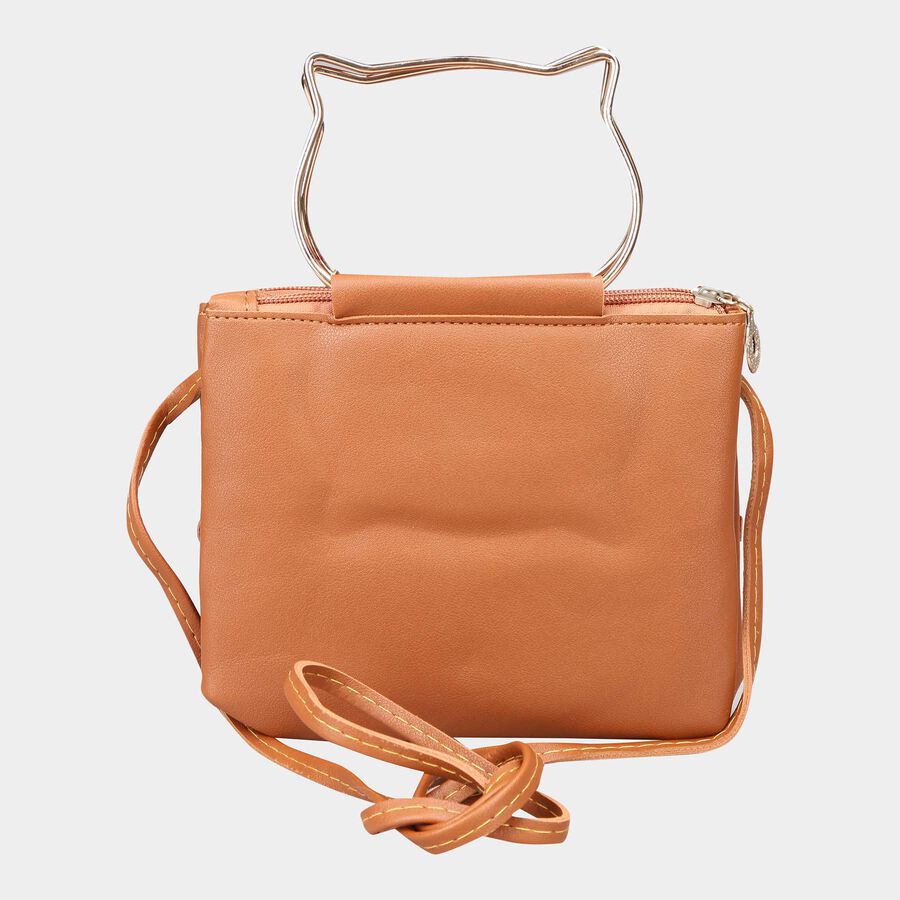 Women's Tan Polyurethane Sling Bag, , large image number null