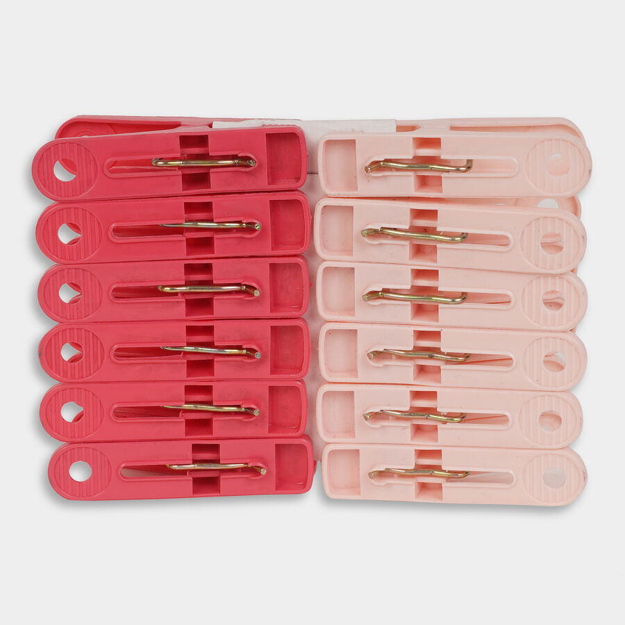 Plastic Cloth Clips-Set of 12 (Color/Design May Vary), , large image number null