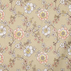 Beige Floral Printed Single Bedsheet, , small