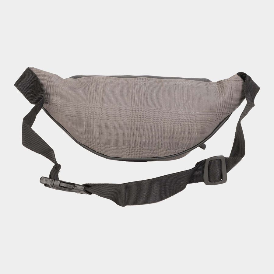 Men's Grey Polyurethane Waist Bag, , large image number null