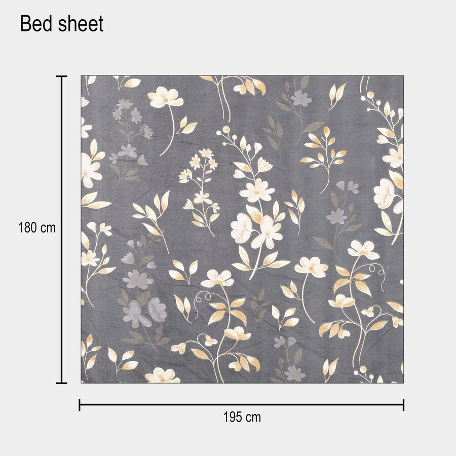 120 GSM Blue Microfiber Double Bedsheet, , large image number null