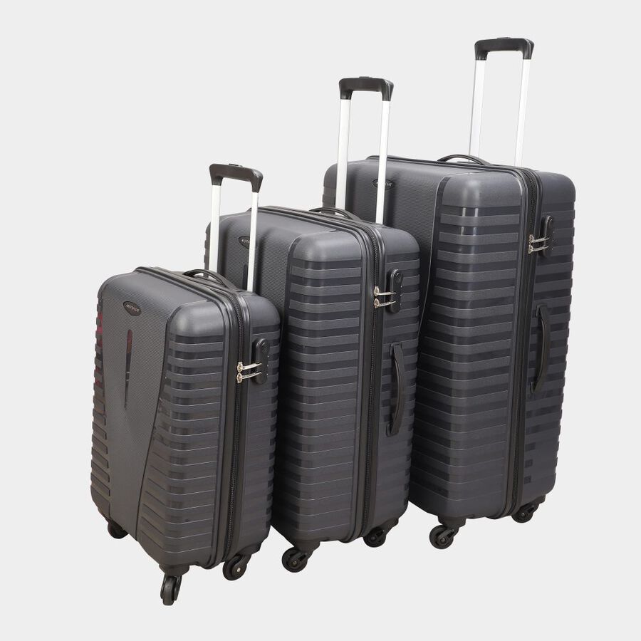 4-Wheel Dark Grey Polypropylene Hard Case Trolley, Small + Medium + Large, , large image number null