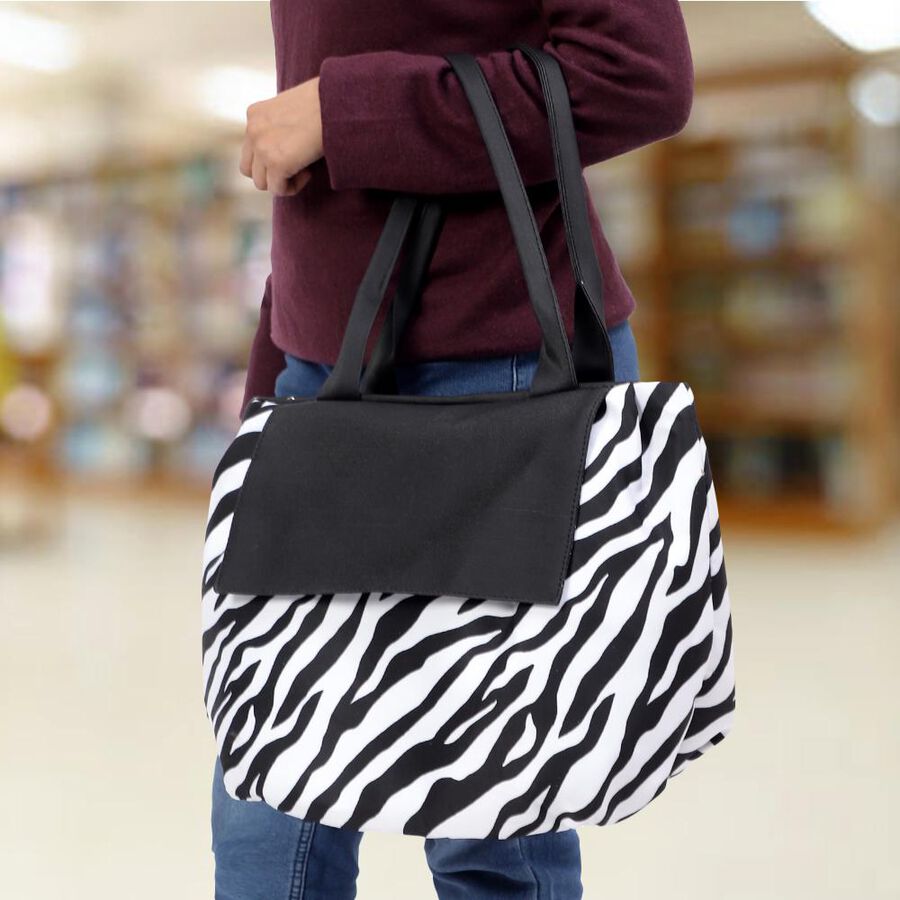 Women's Printed Fabric-Polyester Shopping Bag, Medium, , large image number null