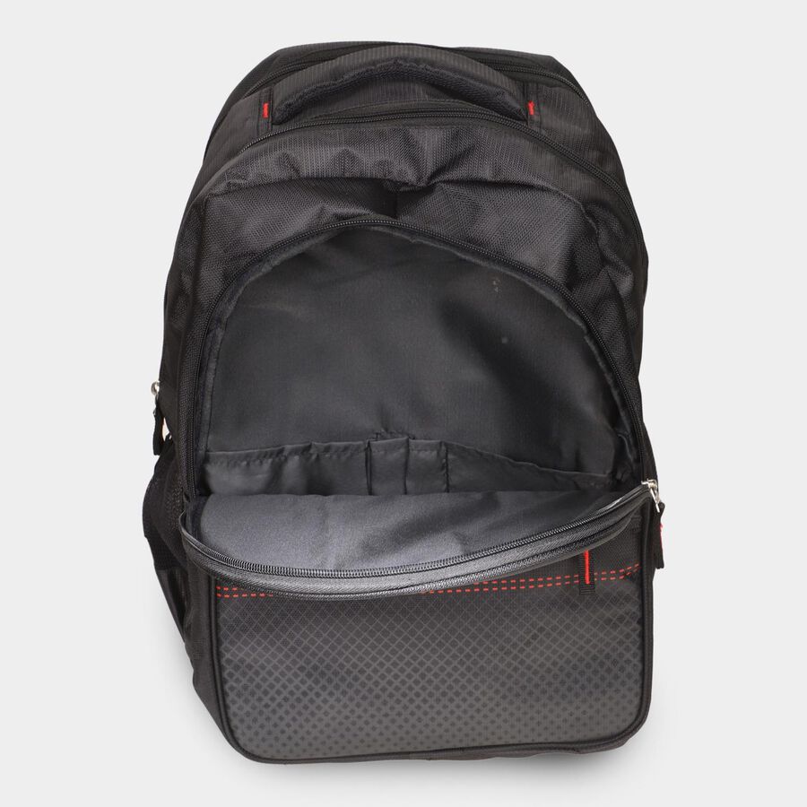 Black Polyester Backpack with Laptop Compartment, , large image number null