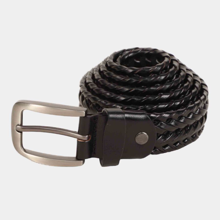 Men's Black Leather Formal Belt, , large image number null