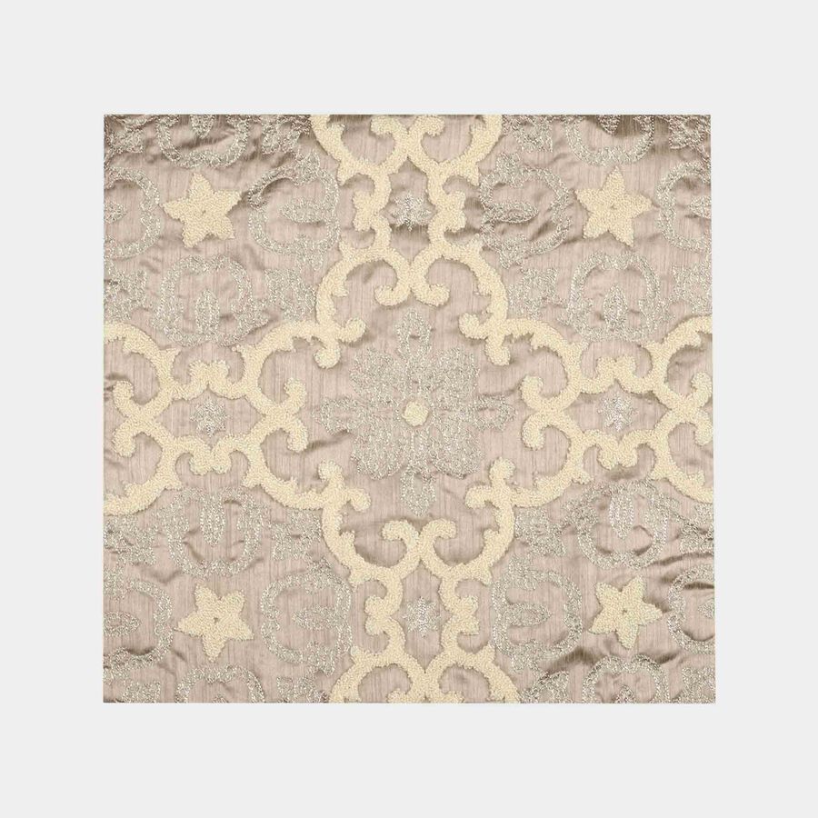 Beige Embroidered Cushion Cover, , large